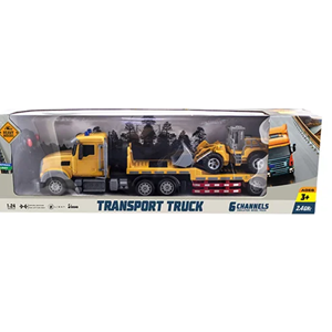 ماشین کنترلی تریلی حمل لودر بزرگ Remote Control TRANSPORT TRUCK مقیاس 1:24_اسباب بازی